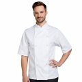 Denny's Budget kuchársky rondón krátky rukáv - farba biela