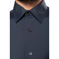 Kariban K529 strečová pánska košeľa dlhý rukáv modrá