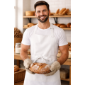 Kariban K885 kuchárska zástera s vreckom biela