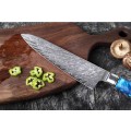 Marmiton Gorobei japonský kuchársky damaškový nôž 20cm rukoväť modrá živice / Pakkawood VG10