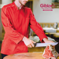 Giblor's Livorno kuchársky rondón dlhý rukáv - farba červená