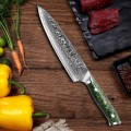 Marmiton Noriko japonský kuchársky damaškový nôž 20cm rukoväť zelená živice VG10