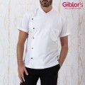 Giblor's Lapo kuchársky rondón krátky rukáv biela