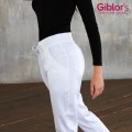Giblor's Logan zdravotnícke nohavice biele pánske aj dámske Slim Fit