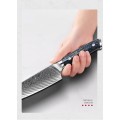 Marmiton Naoto japonský kuchársky damaškový nôž 20cm rukoväť modrá živice VG10