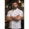 Kentaur Pique 25293 kuchársky rondon krátky rukáv biely