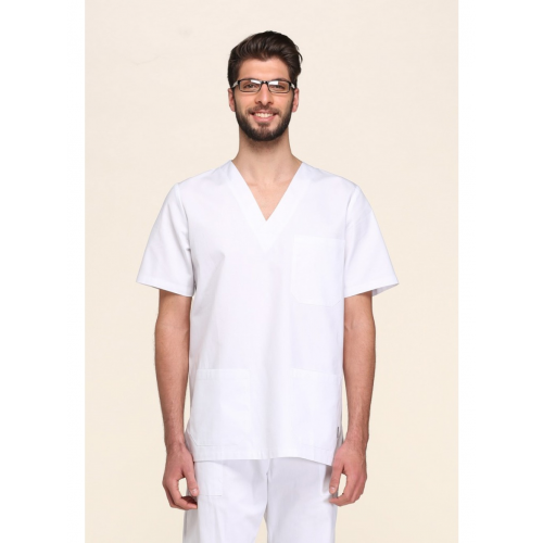 Giblor's Piero lekárska košeľa krátky rukáv 100% bavlna pánska - farba biela