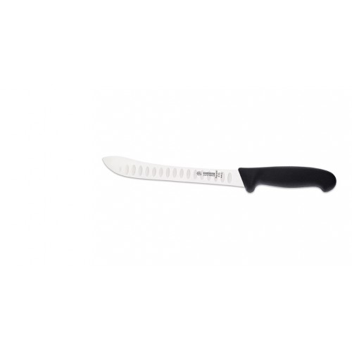 Mäsiarsky nôž Špalková Giesser Messer čierny 21 cm drážkovaný - farba čierna