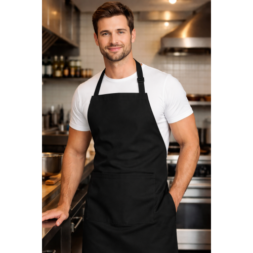 Velilla 404203 kuchárska a casnicka zastera s vreckom a trakmi čierna