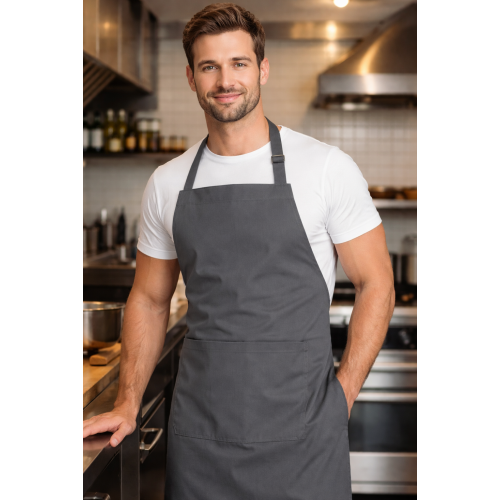 Velilla 404203 kuchárska a casnicka zastera s vreckom a trakmi sivá