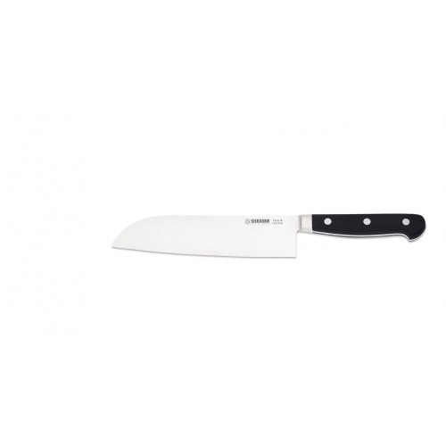 kuchársky nôž kovaný Santoku Giesser Messer 18cm - farba čierna