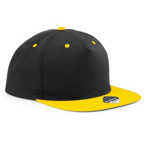 Beechfield B610C 5 panelová Snapback kontrastná šiltovka Black/Yellow