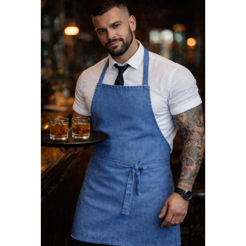 Denny's DP112 DENIM casnicka zastera s trakmi džínsová svetlo modrá