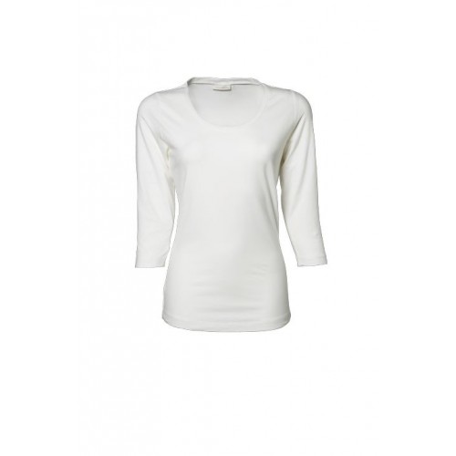TeeJay dámske tričko dlhý rukáv Stretch Tee - farba biela