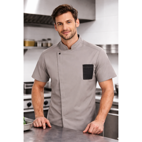 Giblor´s Nathan kuchársky rondon krátky rukáv pánsky dámsky šedá