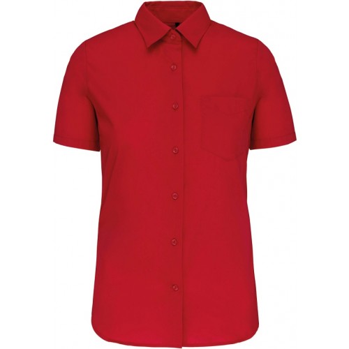 Kariban K548 červená dámska košeľa s krátkym rukávom