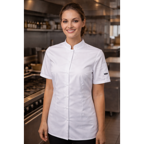 Kentaur 15209 kuchársky rondon dámsky krátky rukáv biely