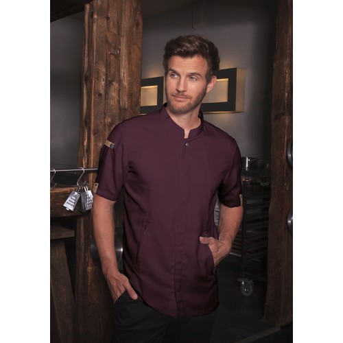 Karlowsky Green-Generation kuchársky rondon krátky rukáv pánsky vín. červený