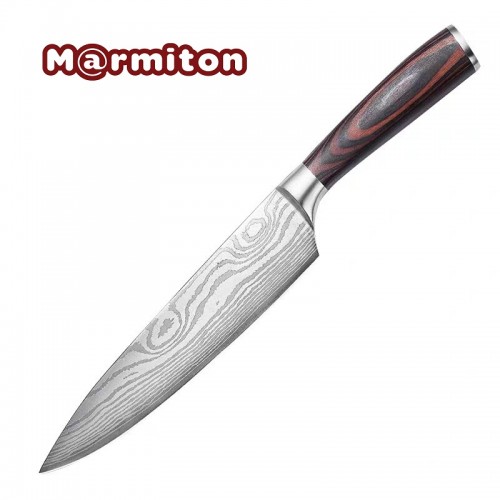 Marmiton Ryuu nerezový kuchársky nôž rukoväť Pakkawood 20cm