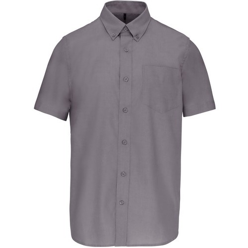 Kariban K535 pánska košeľa s krátkym rukávom oxford sivá