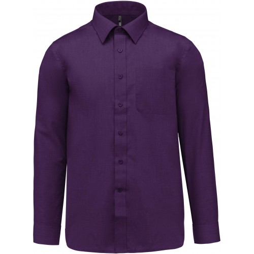 Kariban K545 pánska košeľa s dlhým rukávom fialová