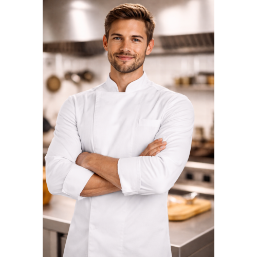 Giblor´s Raul kuchársky rondon dlhý rukáv pánsky dámsky biela