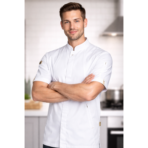 Karlowsky Green-Generation kuchársky rondon krátky rukáv pánsky aj dámsky biela