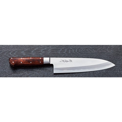 Sakai Takayuki Sugihara Santoku japonský kuchársky nôž 18cm Desert Ironwood
