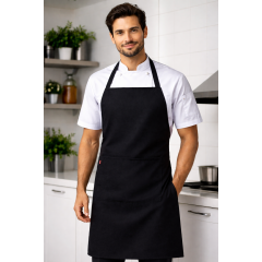 Velilla 404204 kuchárska zástera s vreckom a trakmi čierna