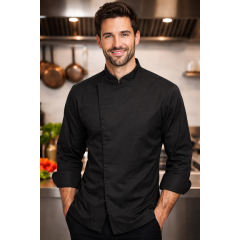 Giblor's Mirko kuchársky rondón dlhý rukáv - farba čierna