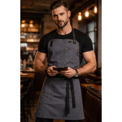 Kentaur 30360 Morkegra kuchárska a casnicka zástera s vreckami tmavo šedá