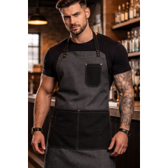 Kentaur 30390 Rock Cross kuchárska a casnicka zástera s vreckami čierna denim