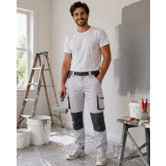 Velilla 103031S pracovné maliarske nohavice pánske aj dámske bielo-šedé