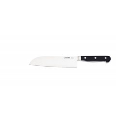 Kuchársky nôž kovaný Santoku Giesser Messer 18cm - farba čierna