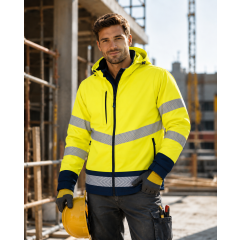 Rossini Hook Hi-Vis reflexná pracovná bunda softshelová pánska dámska žltá