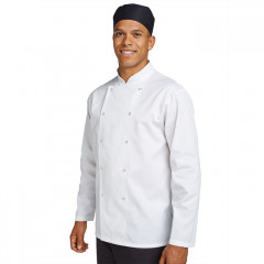 Denny's Budget kuchársky rondón dlhý rukáv - farba biela