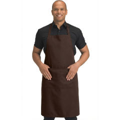 Denny's DP210 kuchárska zástera s trakmi a vreckom tmavo hnedá