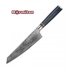 Marmiton Kjuza japonský damaškový nôž Kiritsuke 20cm rukoväť modrá Plástvová živica VG10