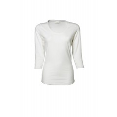 TeeJay dámske tričko dlhý rukáv Stretch Tee - farba biela
