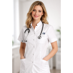 Kentaur 1330 zdravotnícke šaty tunika dámske krátky rukáv - farba biela