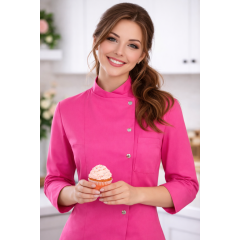 Karlowsky Larissa dámsky kuchársky rondón dlhý rukáv ružová