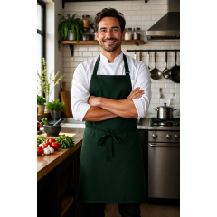 Denny's DP200 kuchárska zástera s trakmi zelená