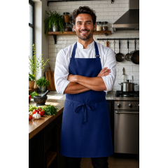 Denny's DP200 kuchárska zástera s trakmi tmavo modrá