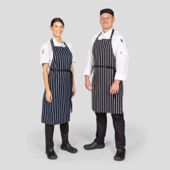 Dennys Le Chef DP50 masiarska zástera s trakmi podĺžne prúžkovaná tmavo modrá