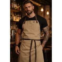 Kentaur 30360 Kaki kuchárska a casnicka zástera s vreckami khaki