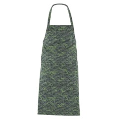 Giblor´s Camouflage kuchárska zástera s vreckom a trakmi vzor kamouflage