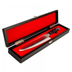 Marmiton Katsu japonský damaškový nôž 20cm rukoväť G10 drevená krabička