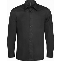 Kariban K529 pánska košeľa strečová dlhý rukáv čierna