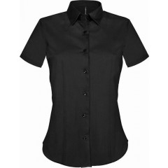 Kariban K532 dámska košeľa s krátkym rukávom strečová čierna