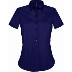 Kariban K532 dámska košeľa s krátkym rukávom strečová tmavo modrá